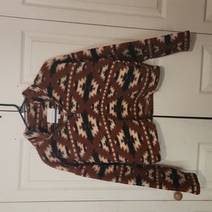 American Eagle Women's Crop Sweater Brown Aztec XS